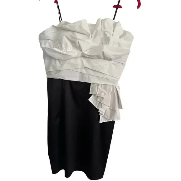 Maxandcleo Women's Black White Sleeveless Formal Mini Dress Size 10